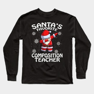 Santas Favorite Composition Teacher Christmas Long Sleeve T-Shirt